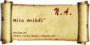 Nits Anikó névjegykártya