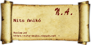 Nits Anikó névjegykártya